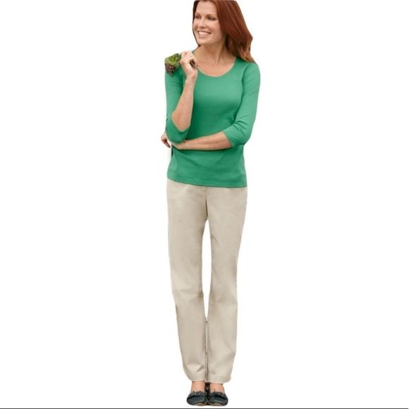 L.L. Bean Pants - LL Bean Easy Pants Stretch Twill Khaki Pants Sz 16 NWT